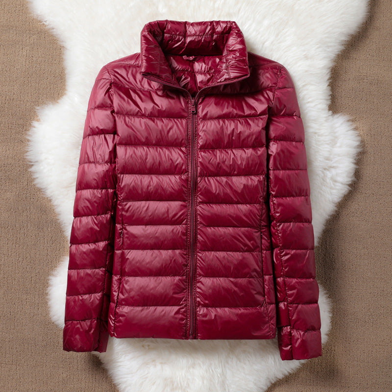 Solen Light Puffer Jacket | Dark Red