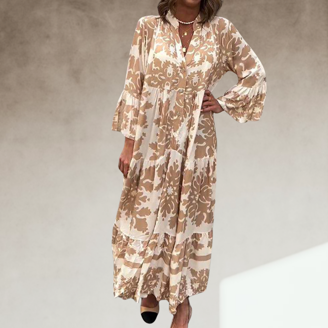 CELIA™ | Floral V-Neck Maxi Dress