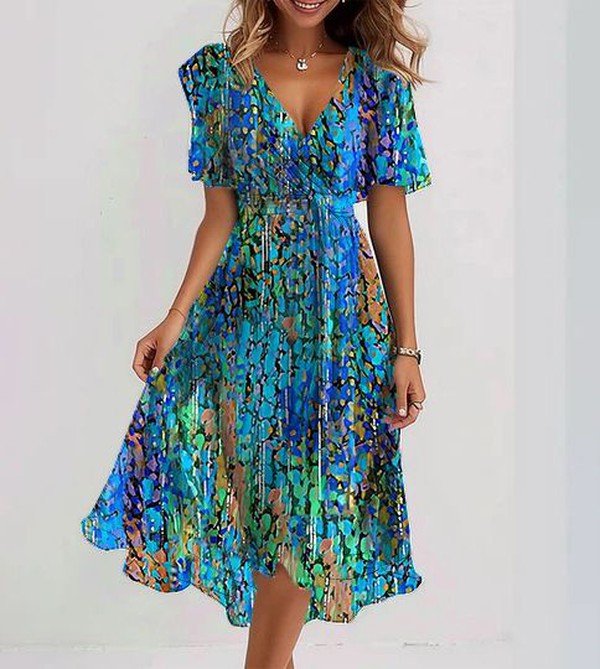 STEPH™| Classic Short Sleeve Midi Dress