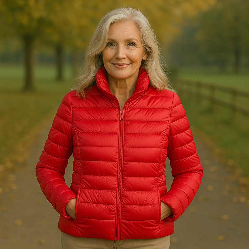 Solen Light Puffer Jacket | Red