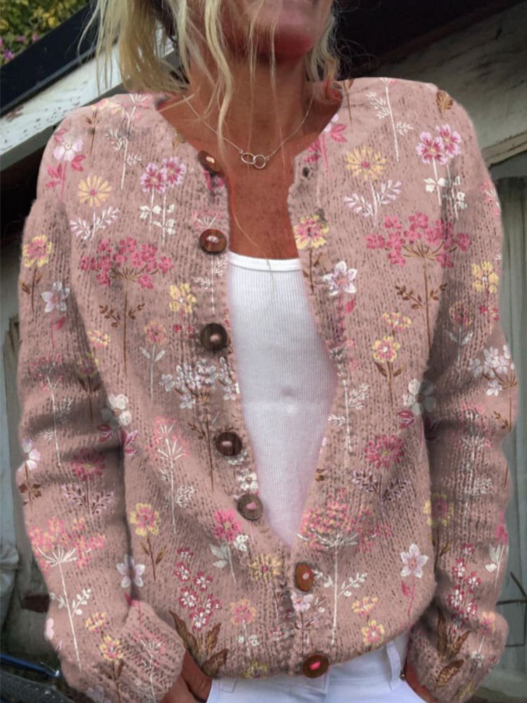 LILA | Floral Pattern Cardigan