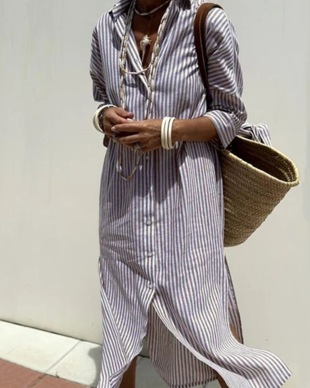AVERY™ | Striped Shirt Dress