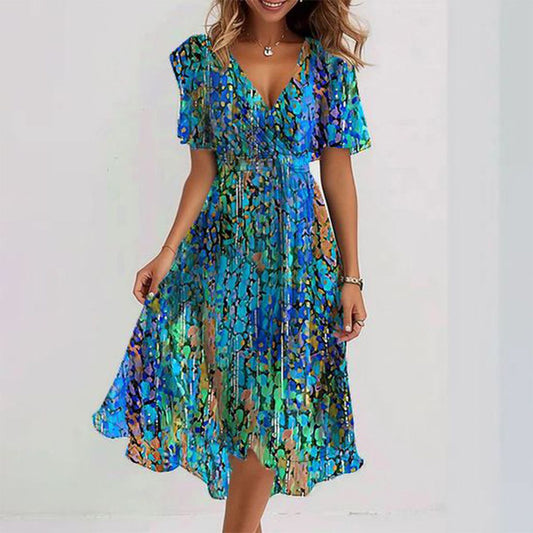 STEPH™| Classic Short Sleeve Midi Dress