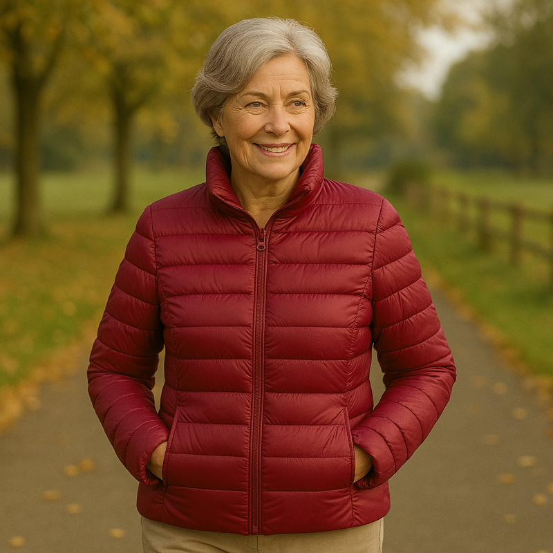 Solen Light Puffer Jacket | Dark Red