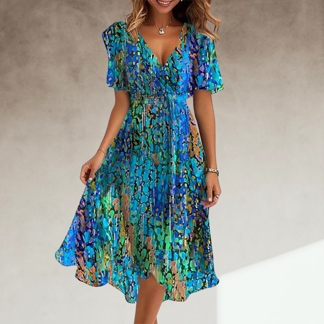 STEPH™| Classic Short Sleeve Midi Dress