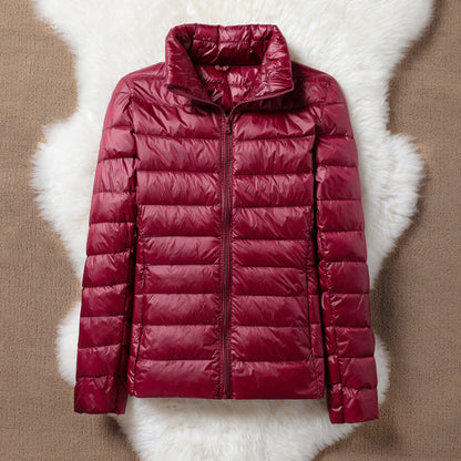 Solen Light Puffer Jacket | Dark Red