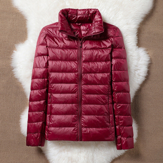Solen Light Puffer Jacket | Dark Red