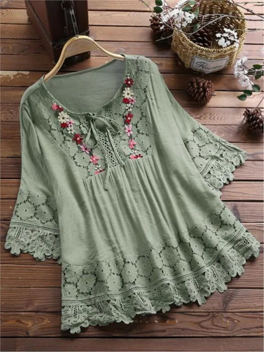 SARAH™ | Boho Embroided Blouse