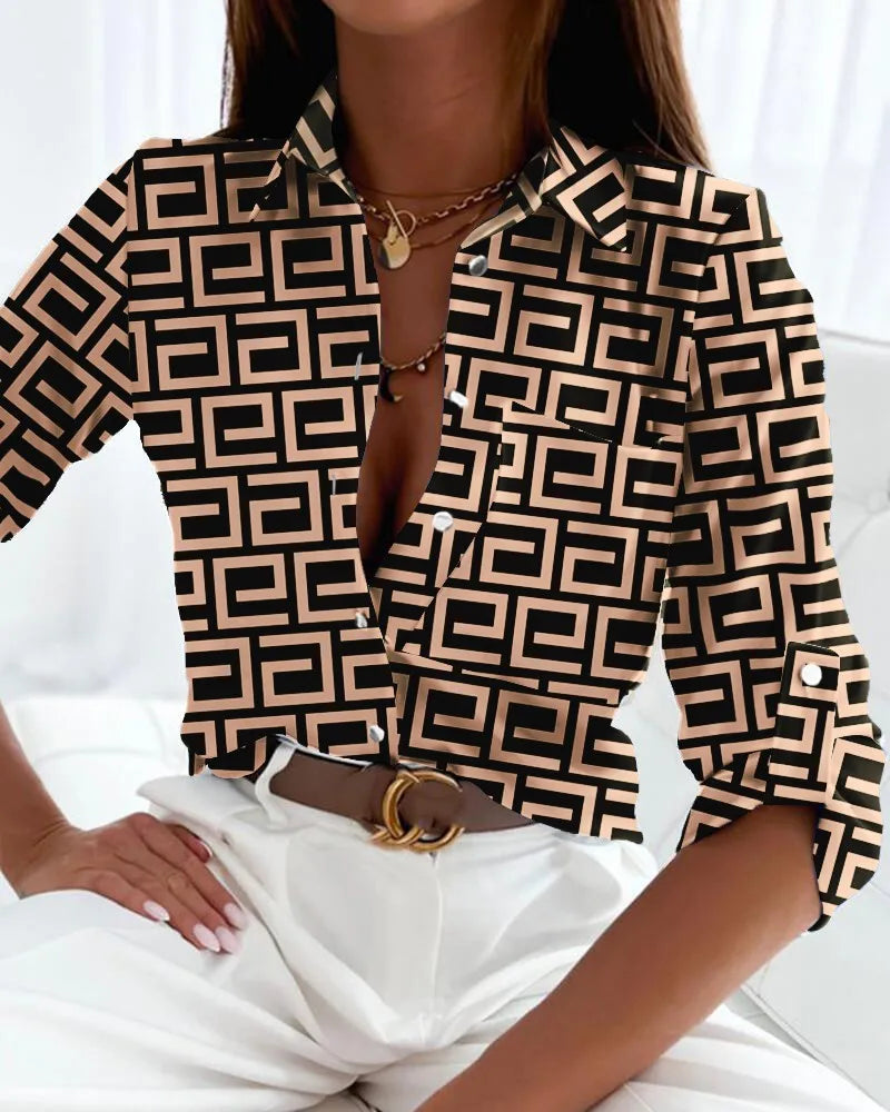 VERITY | Elegant Blouse with Artistic Print
