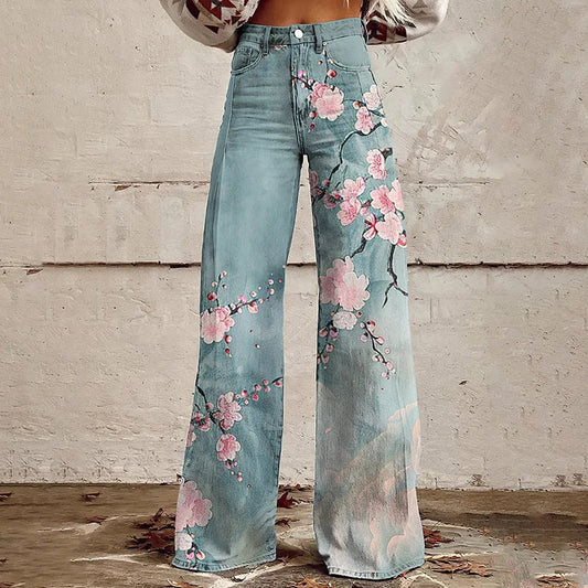 SANDRA ™ | FLORAL HIGH-WAIST BAGGY PANTS