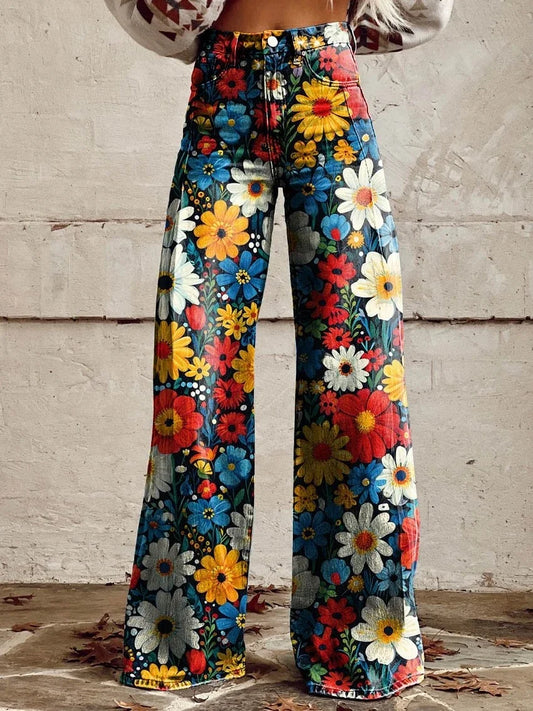 ABBY™ | RETRO FLORAL BAGGY PANTS
