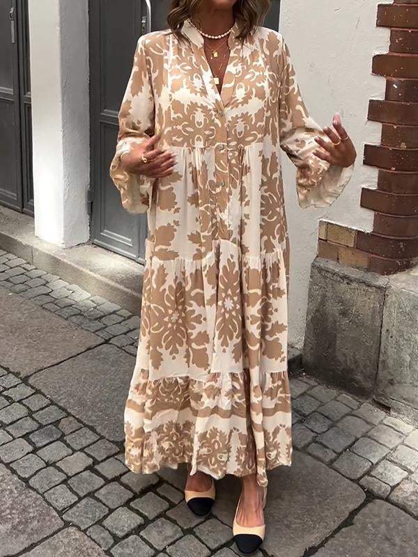 CELIA™ | Floral V-Neck Maxi Dress
